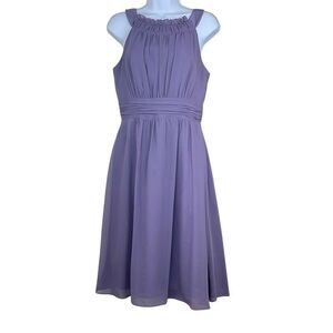 Alfred Angelo Womens 8 Purple Organza Fit N Flare Bridesmaid Formal Prom Dress